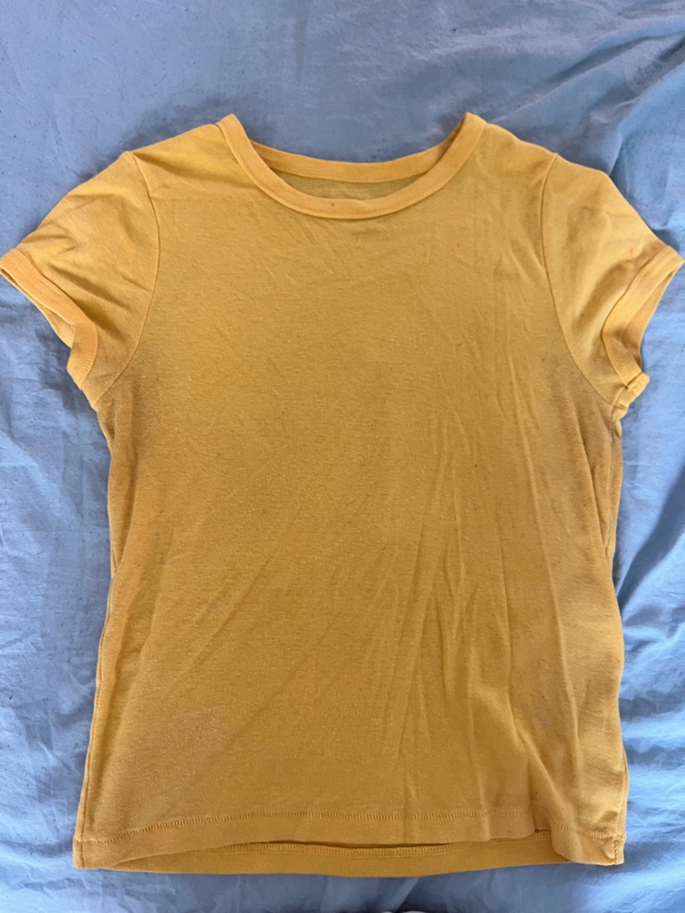 Mustard Yellow Short Sleeve baby long line Tee
